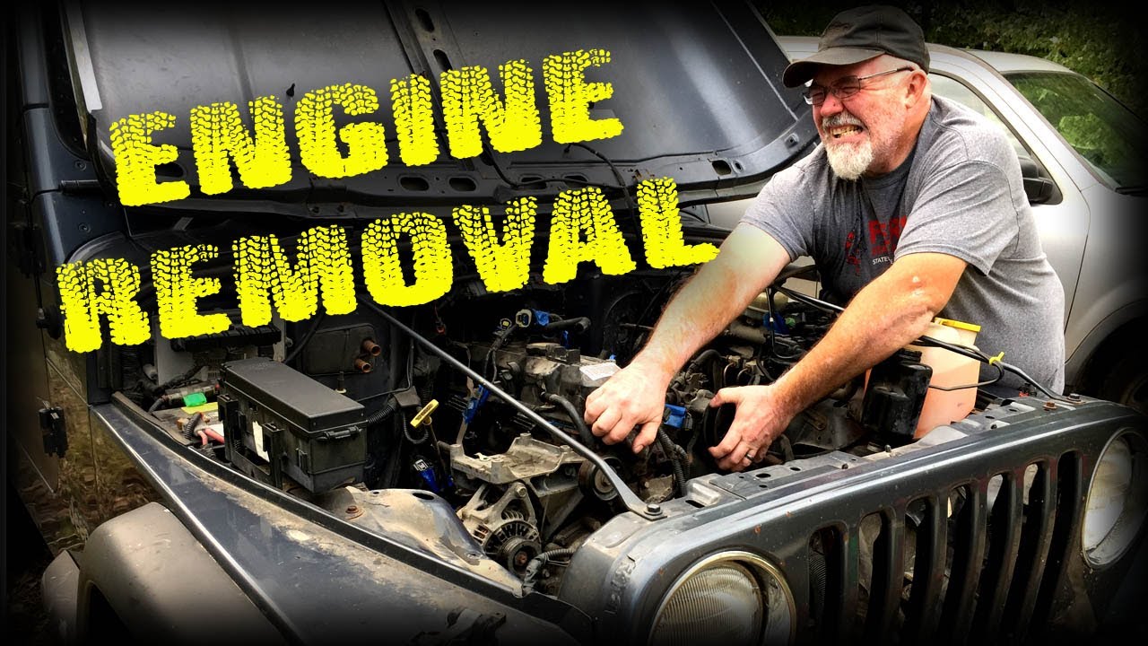 Removing a Jeep Engine - Step by Step  - 2002 Wrangler - Part 1 -  YouTube