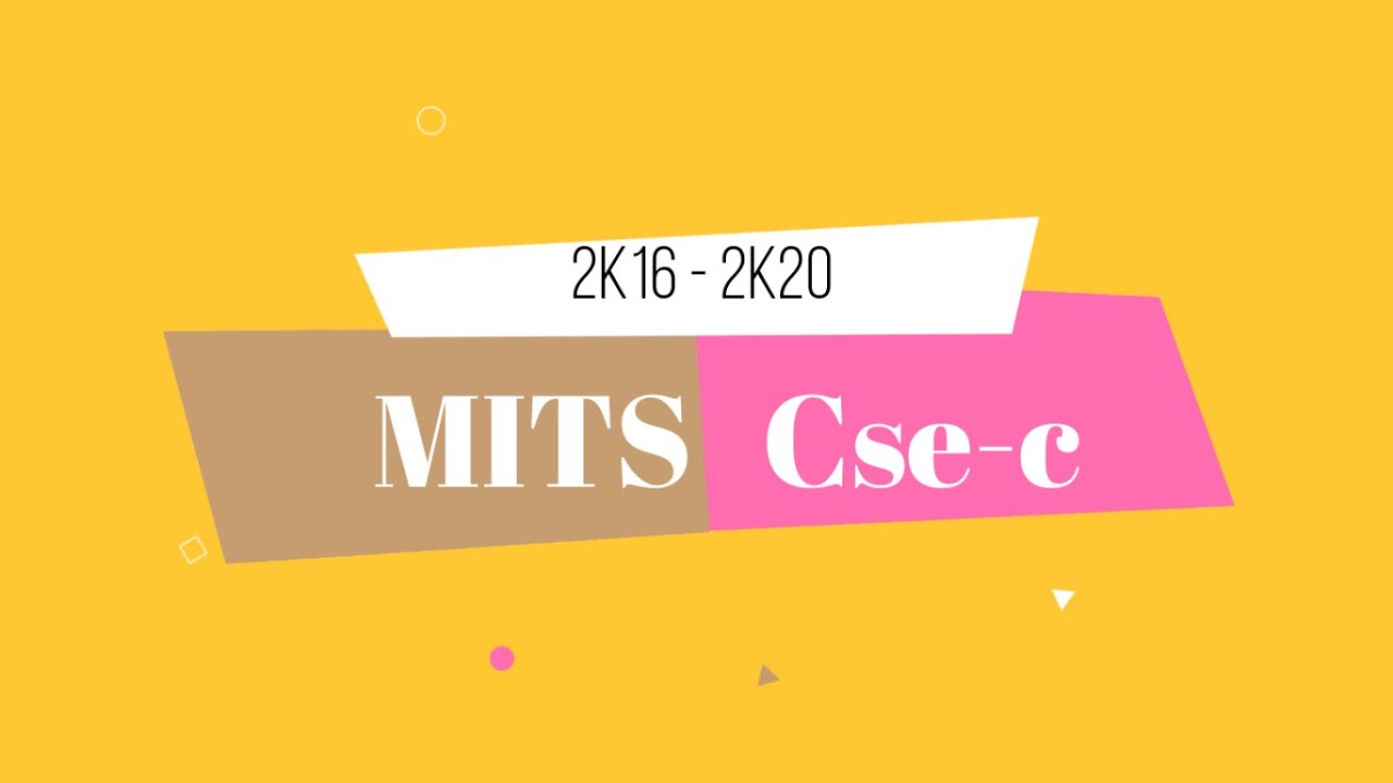 MITS CSE - C 2020 - YouTube
