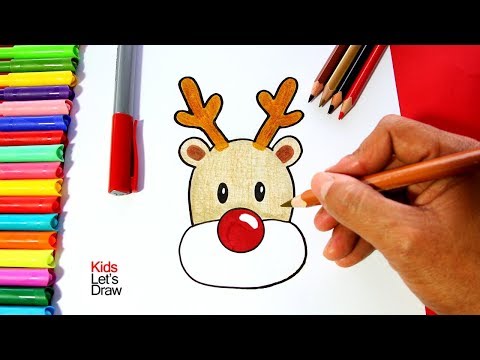 Cómo dibujar al RENO de Navidad (paso a paso) fácil | How to Draw Rudolph the Red Nosed Reindeer