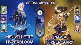 C0R1 Neuvillette Hyperbloom & C0R1 Navia Hypercarry - Spiral Abyss 4.6 - Genshin Impact by Nga 143 views 1 month ago 5 minutes, 27 seconds