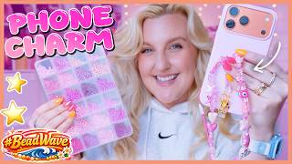 how to make trendy diy phone charms ✨🎀 (ONLY USING PINK BEADS💗🌸)
