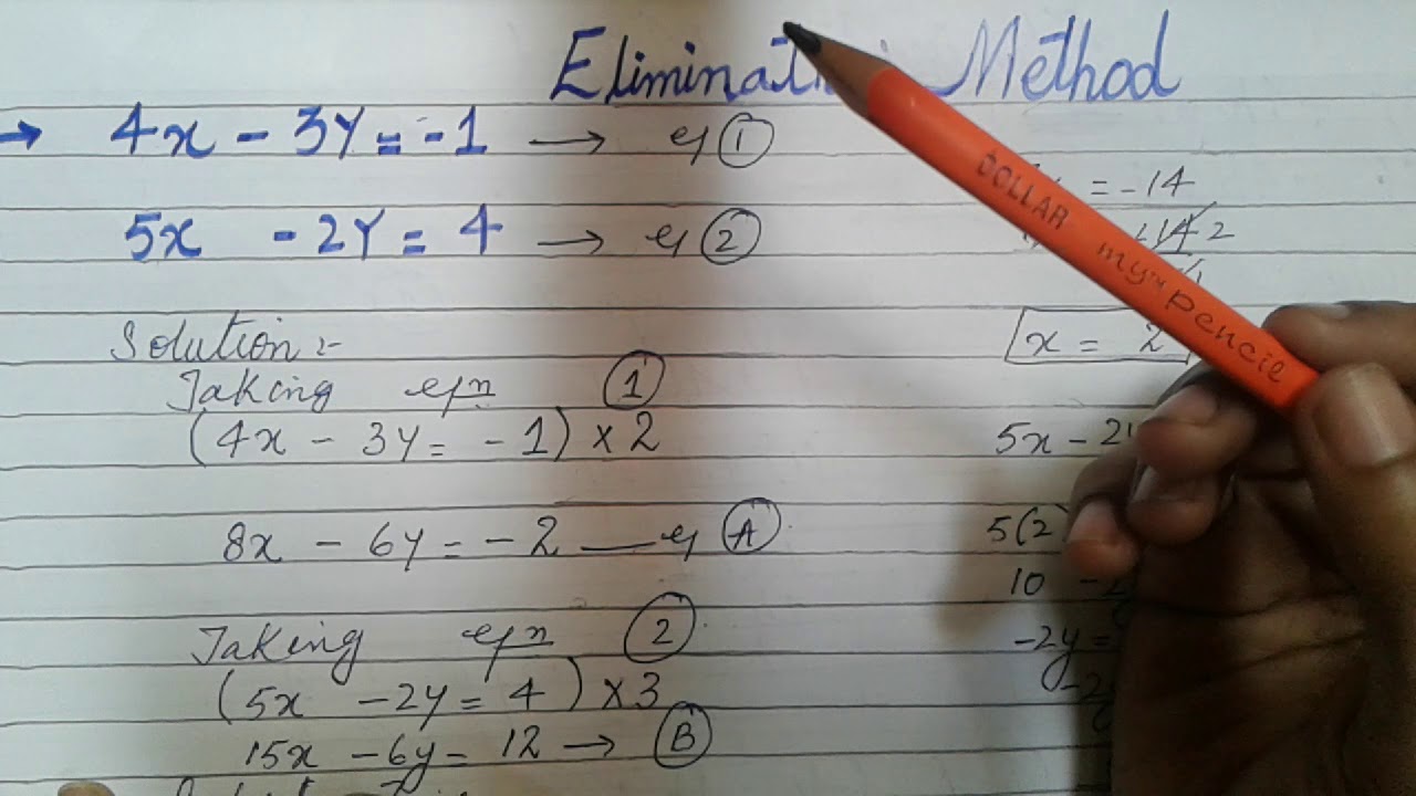 using elimination method - YouTube