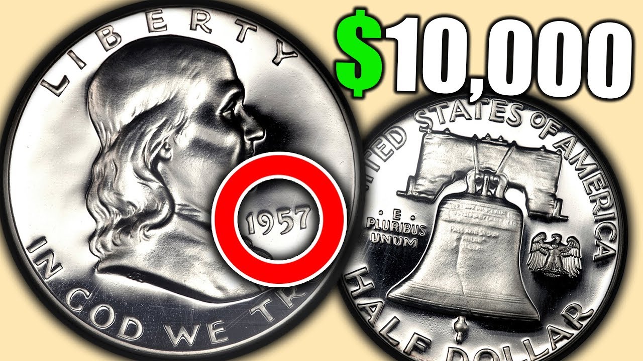 THESE SILVER HALF DOLLARS ARE WORTH A LOT OF MONEY 1957 FRANKLIN HALF