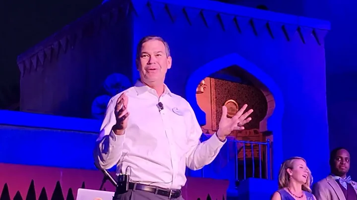 Jeff Vahle, President of Walt Disney World speaks at media event