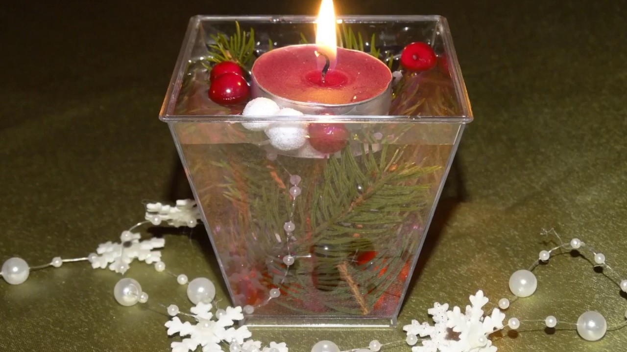 DIY water candle holder for Christmas.Floating candle decoration. YouTube