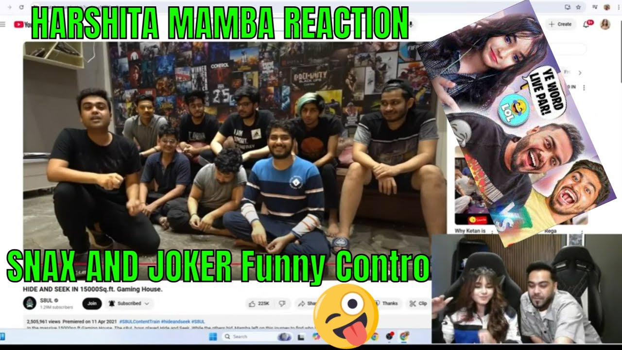 SNAX GAMING AND JOKER FUNNY CONTRO | Harshita mamba reaction on snax or ...