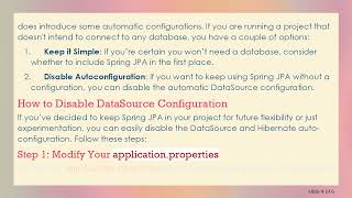 Is it Mandatory to Configure DataSource in a Spring Starter Project?