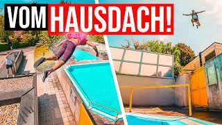 Salto In Sehr Flachen Pool? Irrer Sprung In Die Urbane Rutsche Parkour In Wien 