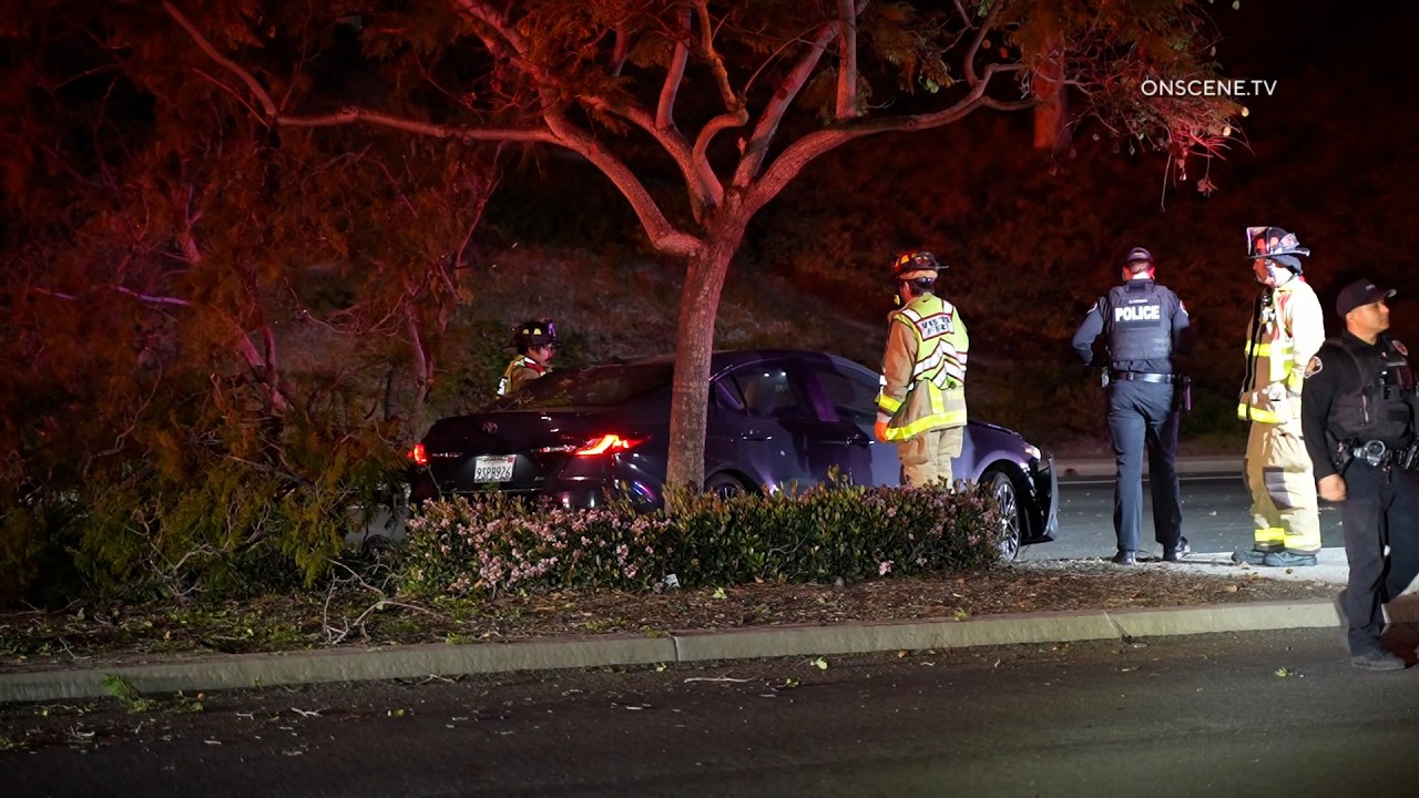 Driver Hospitalized After Vehicle Crashes Into Tree in Oceanside