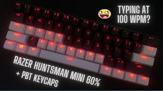 UNBOXING AND TYPING - NEW Razer Huntsman Mini 60% keyboard + Razer PBT keycaps