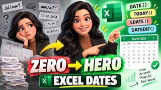 Excel Dates From Beginner to Advanced | Complete Date Functions Tutorial in Telugu 🔥