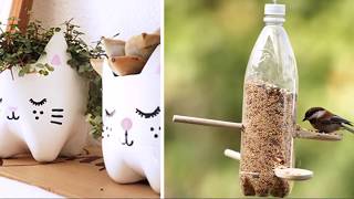 BUENAS IDEAS PARA REUTILIZAR BOTELLAS DE PLÁSTICO (PET)  PARTE 1