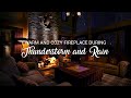 Relaxing Crackling Fireplace | Rain & Thunderstorm Sounds