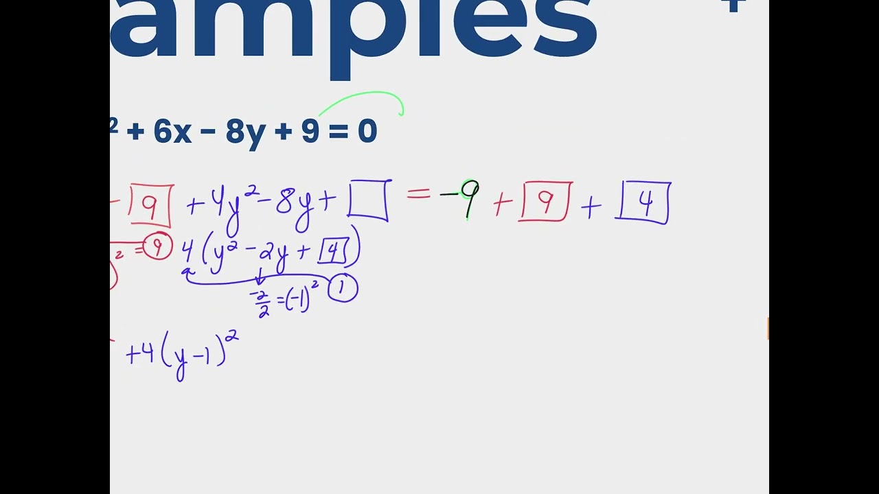 01.16 Alg2H 4.4 standard form of conics