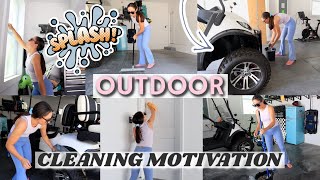 OUTDOOR CLEAN WITH ME! Garage Cleaning Motivation 2023 | Alexandra Beuter