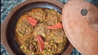 طاجين القوق بالبازلاء Vegan/Vegetarian meal tagine with artichoke and peas   ,Eng sub