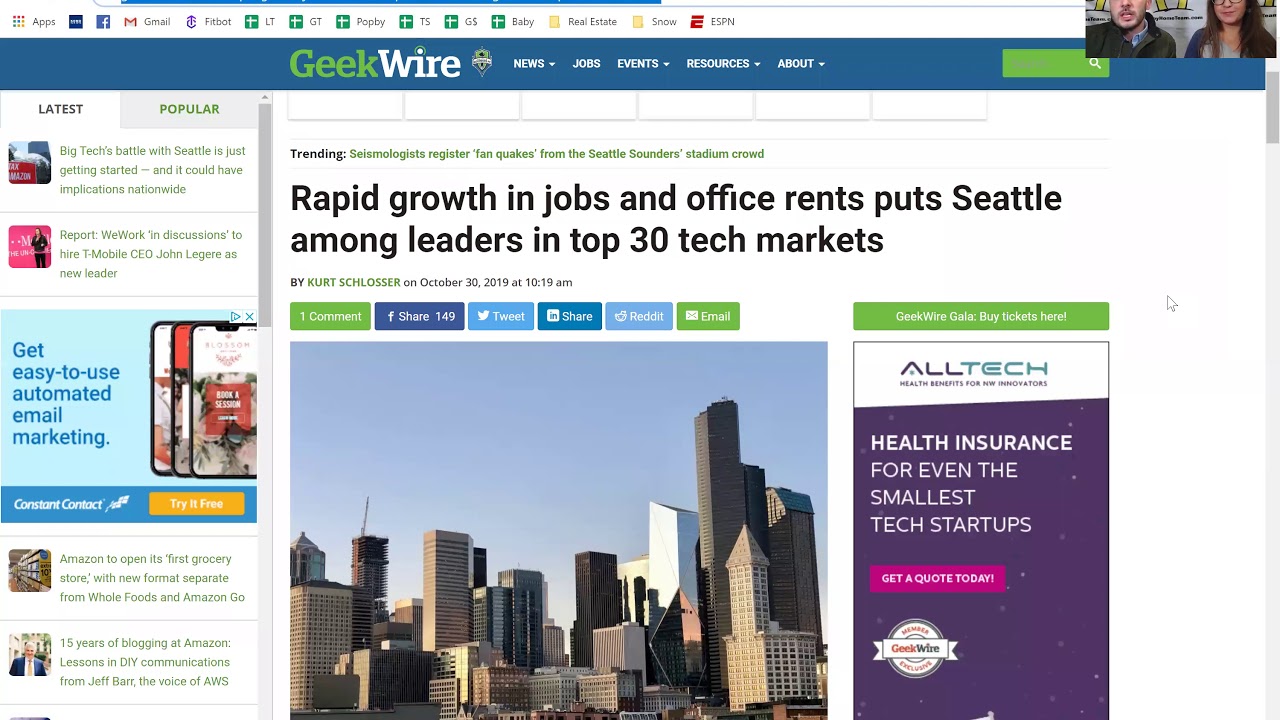 What happened in Puget Sound real estate last month October 2019