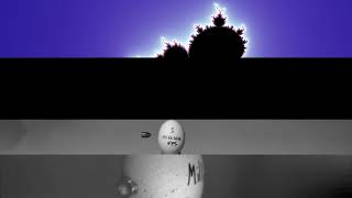 A Mandelbrot render, temporally synced to Slow Mo Guys footage