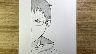 How To Draw Shinra Kusakabe From Fire Force Step-By-Step Anime Half Face Drawing Tutorial