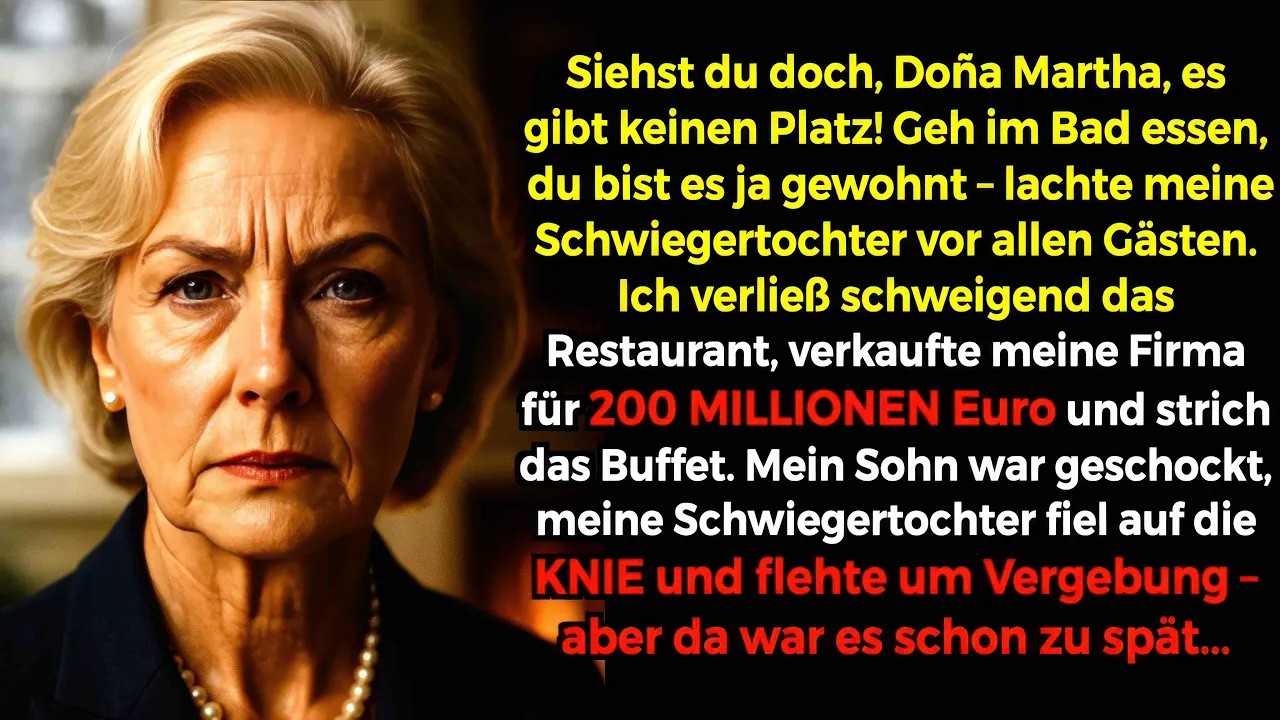 Ab auf die Toilette zum Essen!, lachte Schwiegertochter  Bis ich die Firma für 200 Mio verkaufte