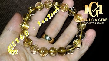 Vòng thạch anh tóc vàng bã mía ánh titan rực rỡ lung linh trong vắt size 11ly