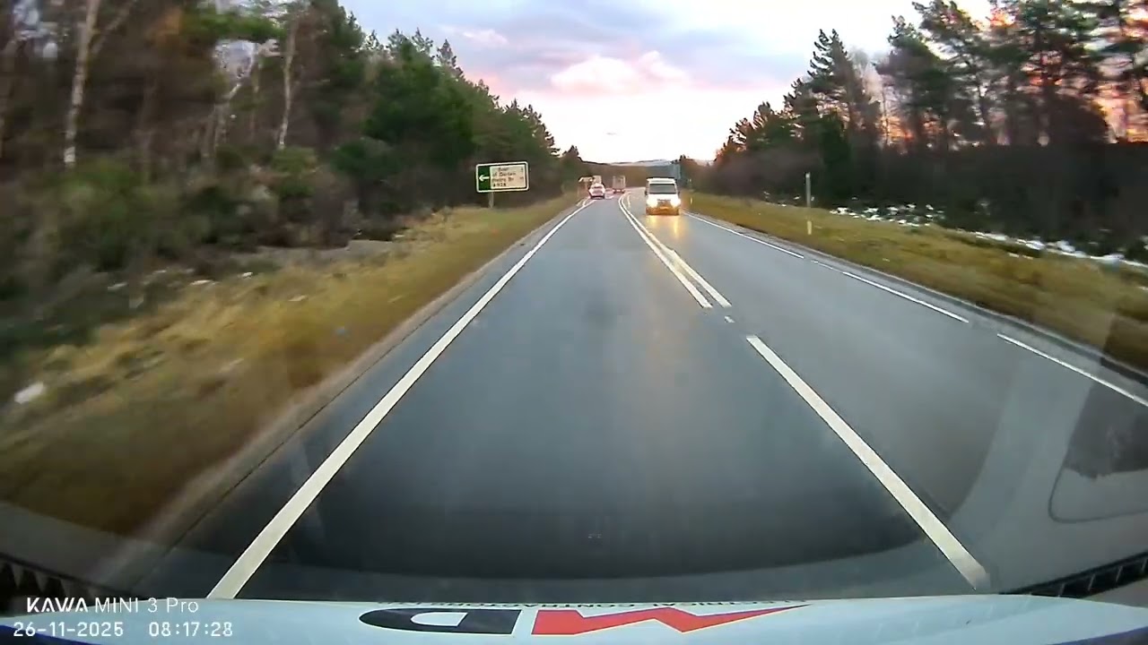 A9 heading South from Inverness, Scotland, Sunrise 26.11.25