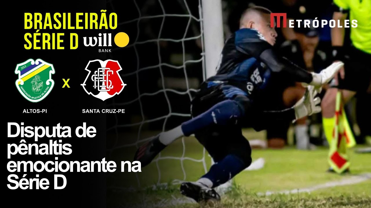 Confira a disputa de pênaltis que classificou o Santa Cruz PE na Série D