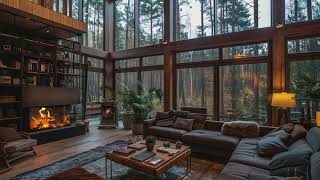 Cozy Cabin with Rain and Fireplace Ambience for Stress Relief and Sweet Dream