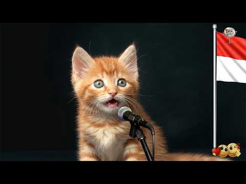 Kucing Meong Nyanyi Lagu Kebangsaan Indonesia 17 Agustus 45