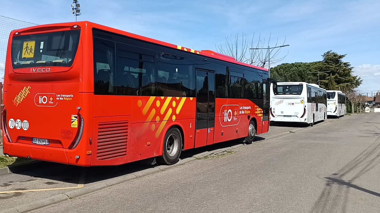 PRÉSENTATION EXTÉRIEUR DES 3 IVECO CROSSWAY DONT 1 NEW FACE EST 1 MERCEDES INTEGRO LIO OCCITANIE