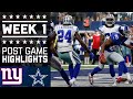 Giants vs. Cowboys | NFL Week 1 Game Highlights