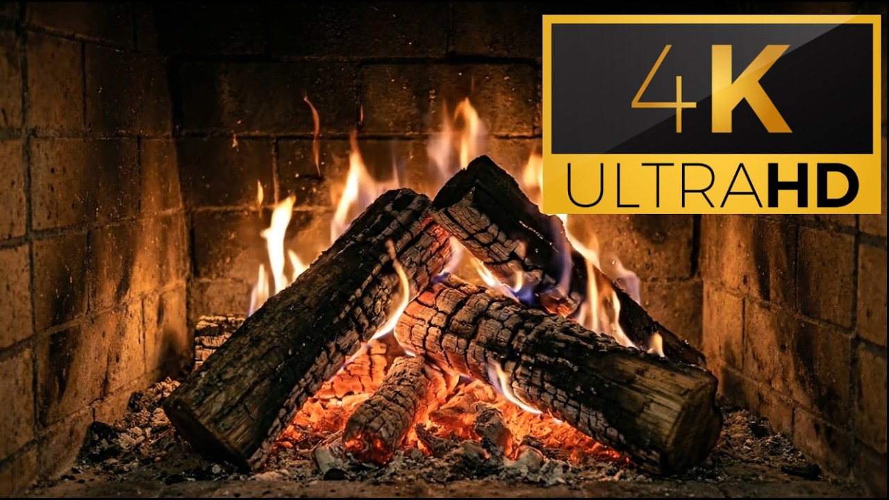 Real Crackling Fireplace 🔥 Cozy Fire Sounds for Sleep, Relax & Focus