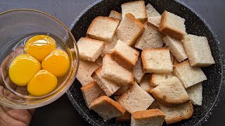 Just Pour Eggs on Bread Result Will be Amazing! Simple Breakfast Recipe\/Healthy Cheap \& Tasty Snacks