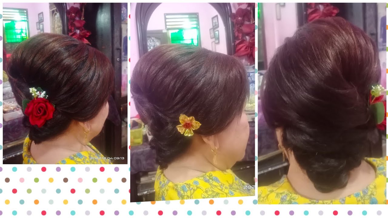 tutorial sanggul rambut sendiri buat ibu ibu mau ke greja make up bunda asih