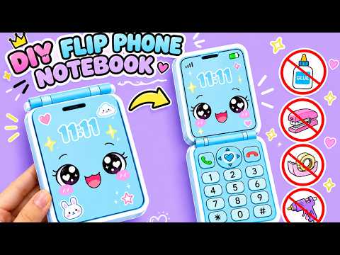 DIY Mini Flip Phone Notebook 📱✨ No Glue Origami Paper Craft