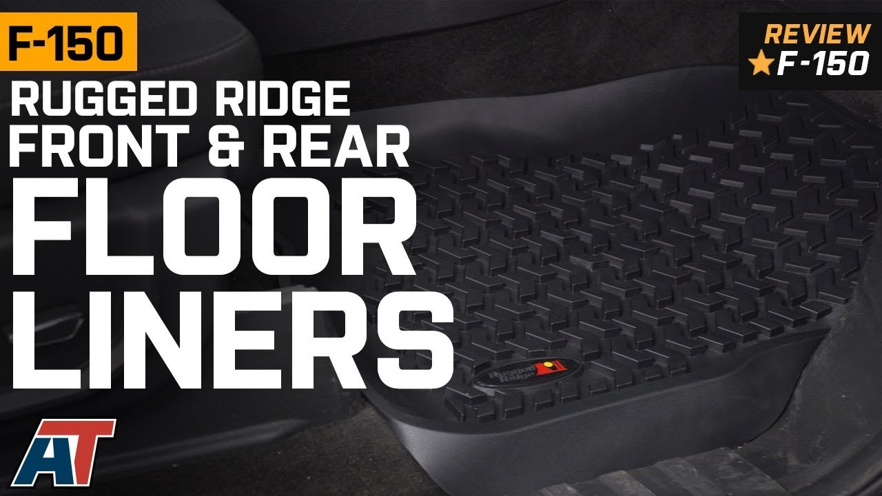 2015 2018 F150 Rugged Ridge Front Rear Black Floor Liners