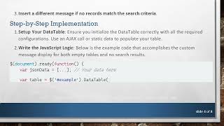 How to Show a Custom Table Row for No Data in DataTables with jQuery