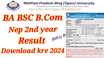 MP Bhoj BA Bsc B.com NEP 2nd year result kaise download kre 2024 | MP Bhoj Result kaise download