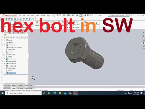 how to make a hex bolt in SOLID WORK