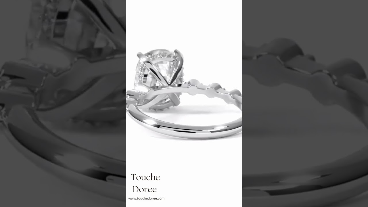 Cushion Cut Solitaire/Hidden Halo Dainty Style Ring 