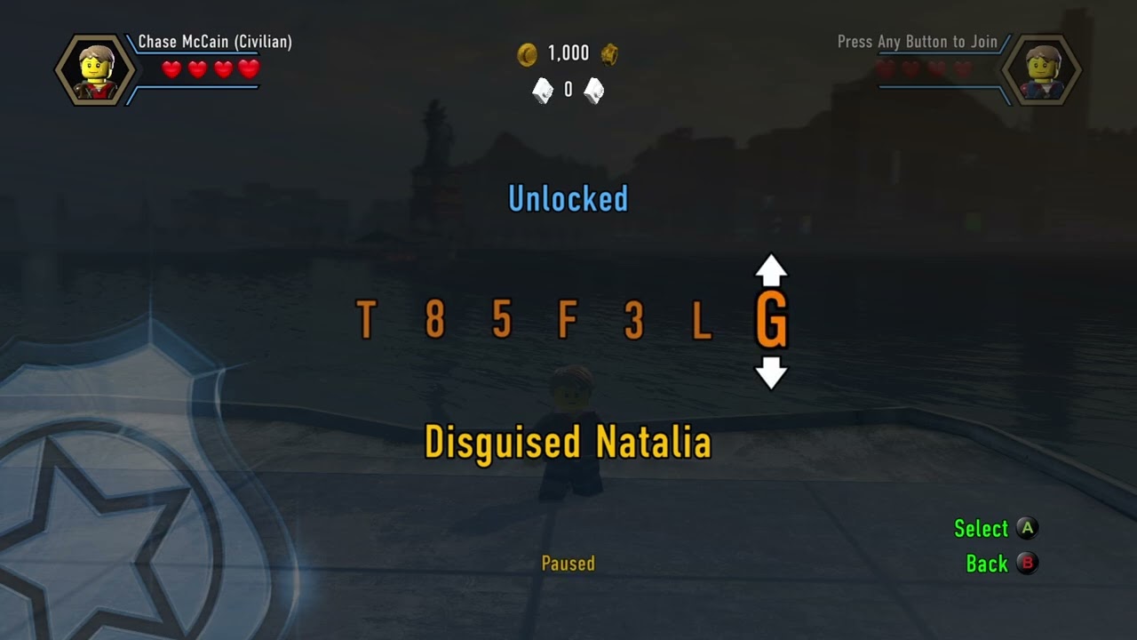 LEGO CITY Undercover -- Character Cheat Codes (Part 1)