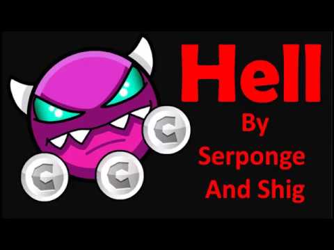HELL 100% (medium demon) (all coins) - by Serponge and shig [geometry dash 2.1]