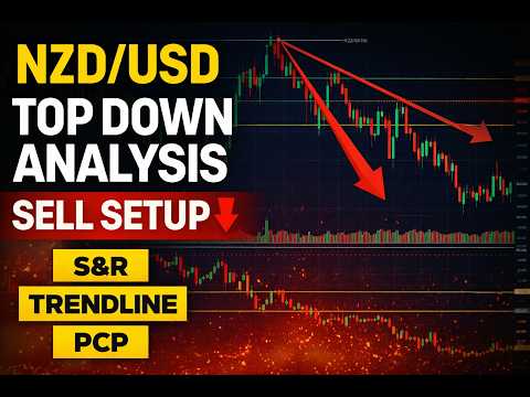NZD/USD Top Down Analysis (3M → 1H) | Sell Setup Using S&R + Trendline + PCP 🔻 #trading