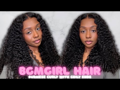 THE BEST BURMESE CURLY WIG! 🩷 | SUPER QUICK GLUELESS INSTALL | Ft. BGMGirl Hair