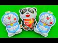 The Most Satisfying Chocolate Crack: Doraemon and Panda Toy Unboxing ASMR