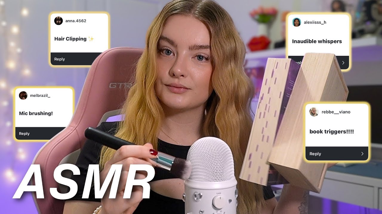 ASMR 30+ minutes of YOUR favorite TRIGGERS ✨ mic brushing, cupped whispers, & more