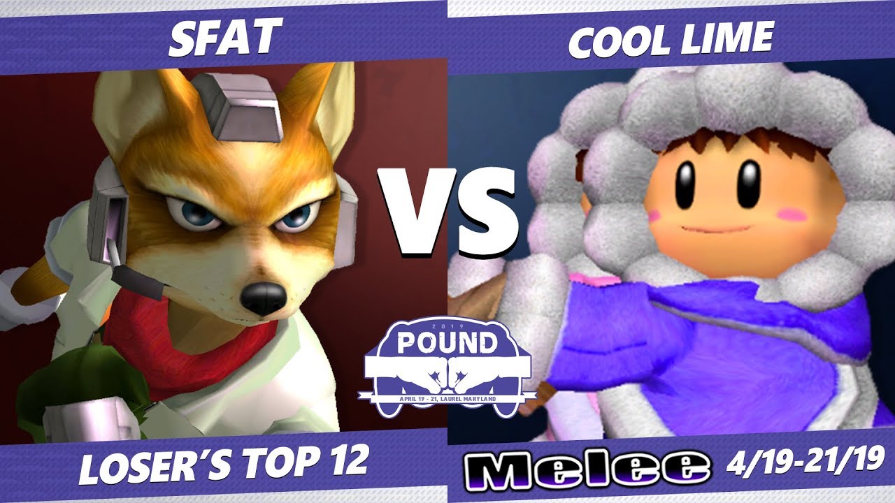 Pound 2019 SSBM - CLG SFAT (Fox) VS  Cool Lime (Ice Climbers) Smash Melee Top 12 Losers