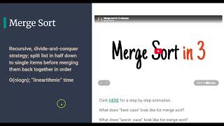 Topic 2, Video 5, Sorting Algorithms