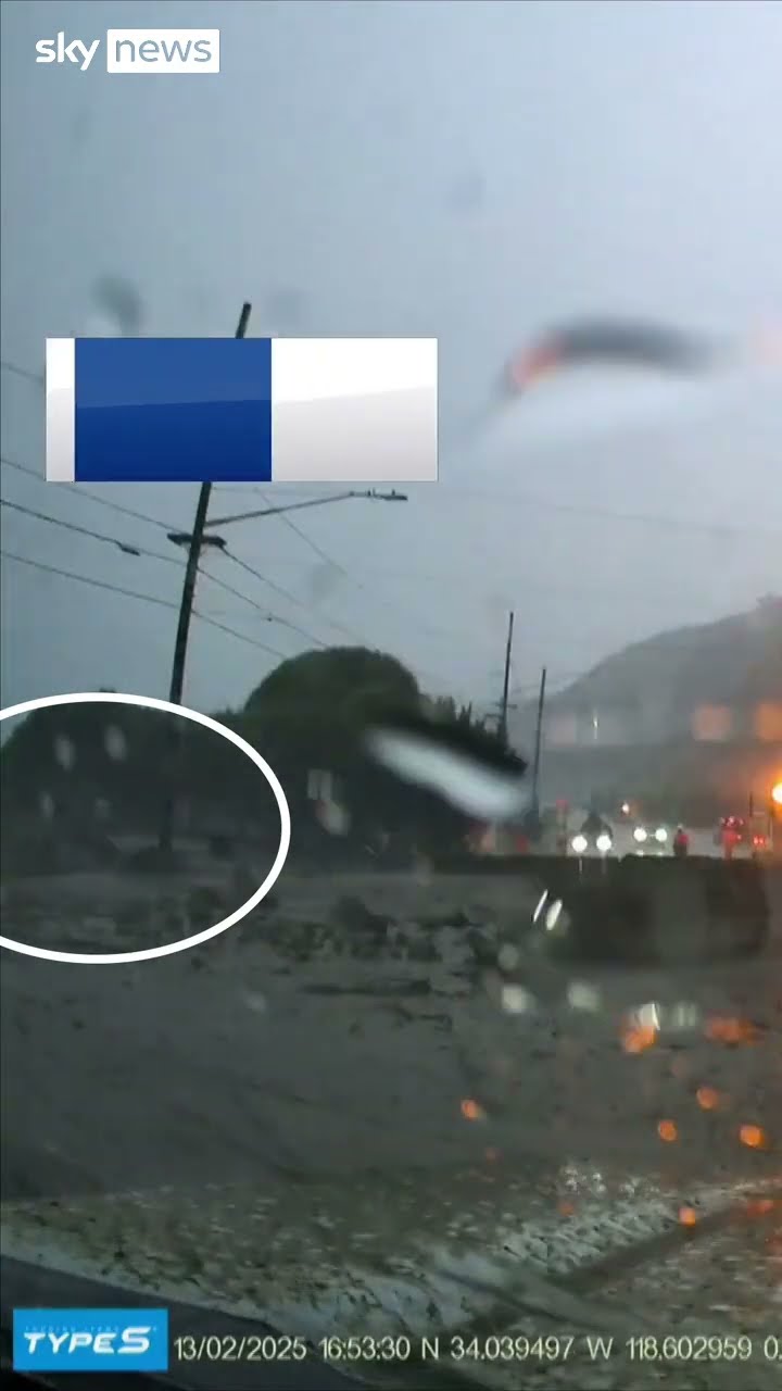 Mudslide carries SUV off California road and into ocean