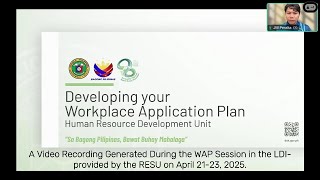 Video Recording Guide on Workplace Application Plan (WAP) Development screenshot 5